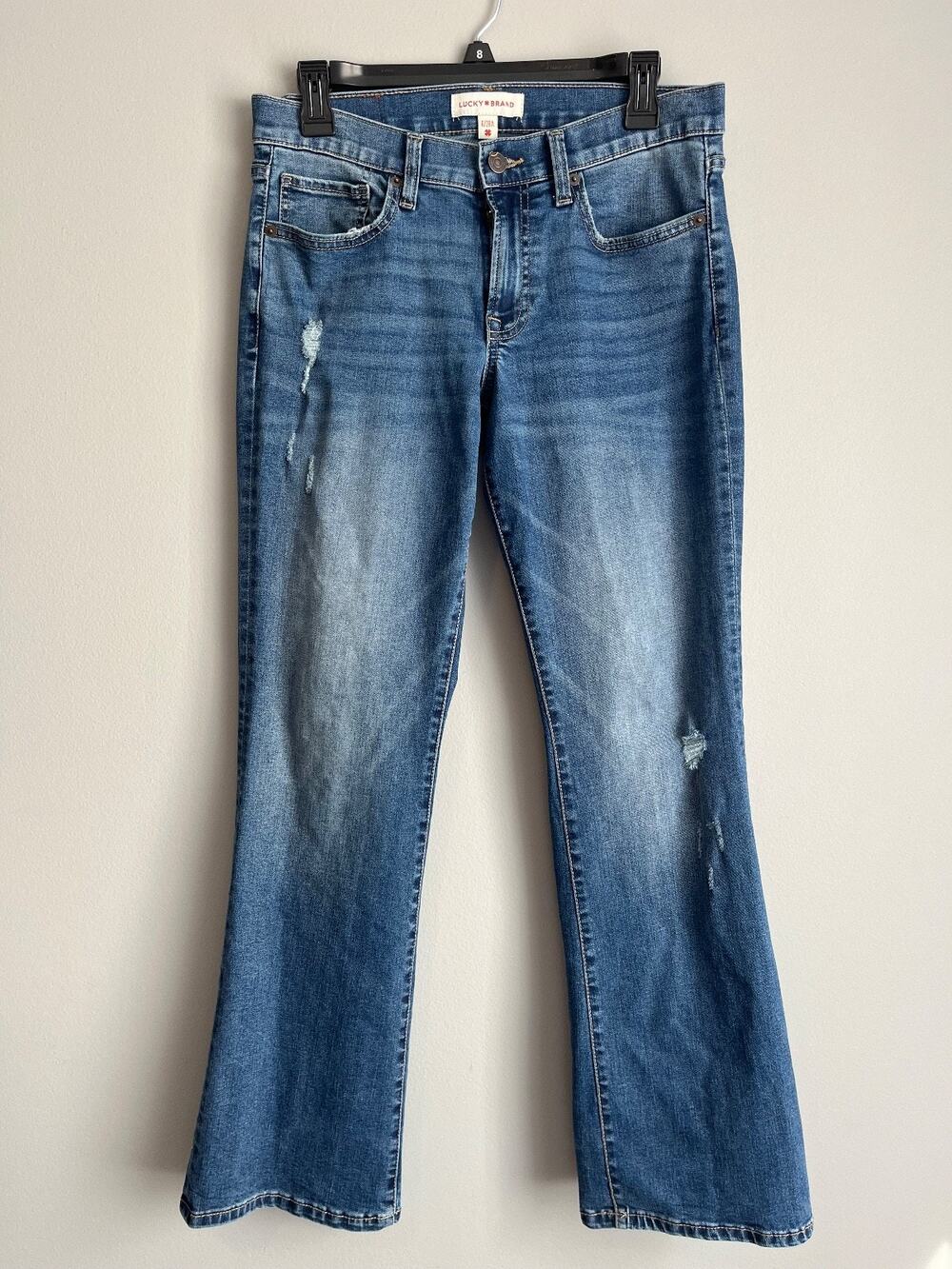 Lucky Brand Sweet Mid Rise Boot Women's 6/28 Blue Denim Bootcut Y2K Edgy Grunge